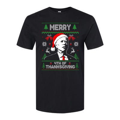 Santa Joe Biden Merry Thanksgiving Ugly Christmas Sweater Sweatshirt Softstyle CVC T-Shirt