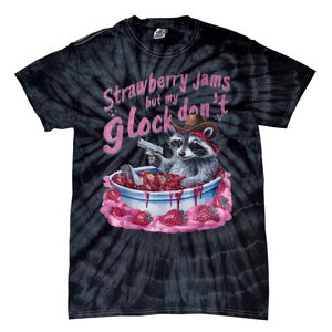 Strawberry Jams But My Dont Funny Raccoon Tie-Dye T-Shirt