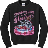 Strawberry Jams But My Dont Funny Raccoon Kids Sweatshirt