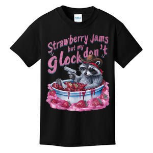 Strawberry Jams But My Dont Funny Raccoon Kids T-Shirt