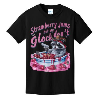 Strawberry Jams But My Dont Funny Raccoon Kids T-Shirt