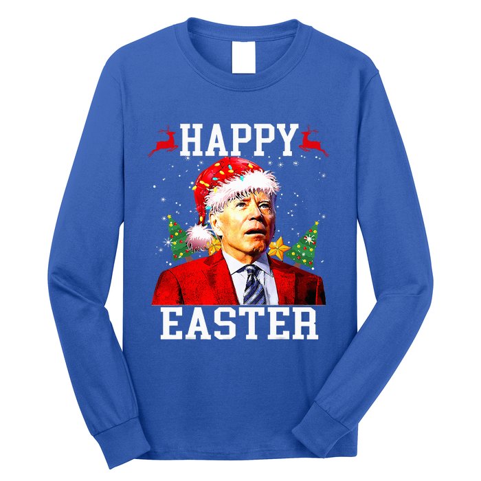 Santa Joe Biden Happy Easter Ugly Christmas Long Sleeve Shirt