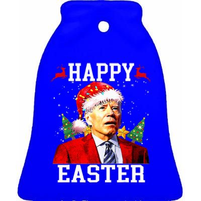 Santa Joe Biden Happy Easter Ugly Christmas Ceramic Bell Ornament