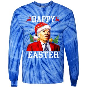 Santa Joe Biden Happy Easter Ugly Christmas Tie-Dye Long Sleeve Shirt