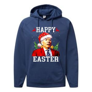 Santa Joe Biden Happy Easter Ugly Christmas Performance Fleece Hoodie