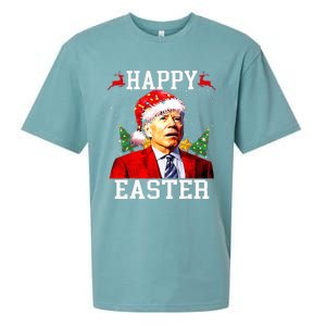 Santa Joe Biden Happy Easter Ugly Christmas Sueded Cloud Jersey T-Shirt