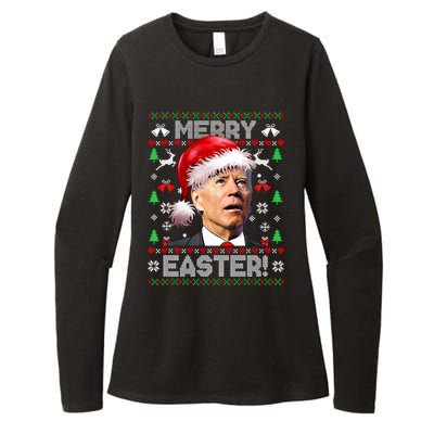 Santa Joe Biden Happy Easter Ugly Christmas Sweater Gift Womens CVC Long Sleeve Shirt