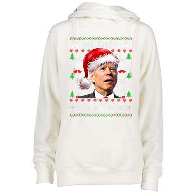 Santa Joe Biden Happy Easter Ugly Christmas Sweater Gift Womens Funnel Neck Pullover Hood