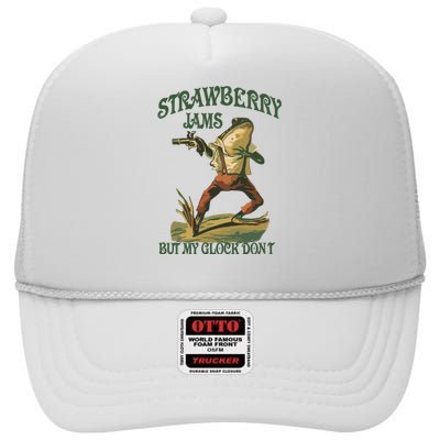 Strawberry Jams But My G.L.O.C.K Dont High Crown Mesh Back Trucker Hat