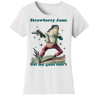 Strawberry Jams But My Guns Dont Funny Frog Women's T-Shirt