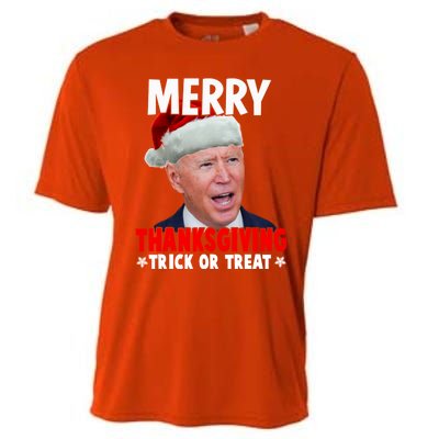 Santa Joe Biden Merry Thanksgiving Christmas Ugly Sweater Gift Cooling Performance Crew T-Shirt