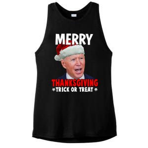 Santa Joe Biden Merry Thanksgiving Christmas Ugly Sweater Gift Ladies PosiCharge Tri-Blend Wicking Tank