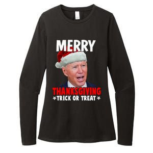 Santa Joe Biden Merry Thanksgiving Christmas Ugly Sweater Gift Womens CVC Long Sleeve Shirt