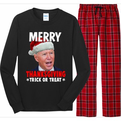 Santa Joe Biden Merry Thanksgiving Christmas Ugly Sweater Gift Long Sleeve Pajama Set