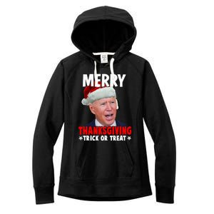 Santa Joe Biden Merry Thanksgiving Christmas Ugly Sweater Gift Women's Fleece Hoodie