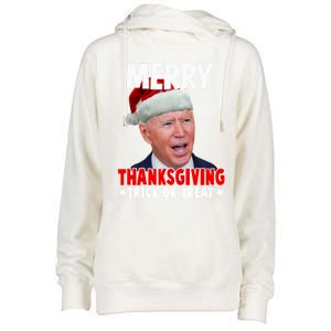 Santa Joe Biden Merry Thanksgiving Christmas Ugly Sweater Gift Womens Funnel Neck Pullover Hood