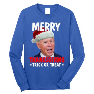 Santa Joe Biden Merry Thanksgiving Christmas Ugly Sweater Gift Long Sleeve Shirt