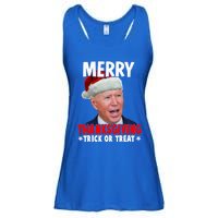 Santa Joe Biden Merry Thanksgiving Christmas Ugly Sweater Gift Ladies Essential Flowy Tank