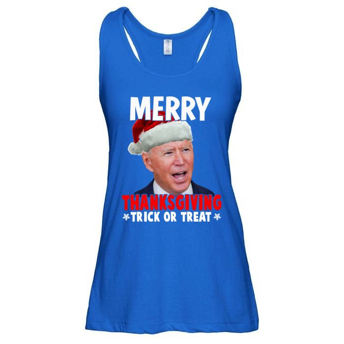 Santa Joe Biden Merry Thanksgiving Christmas Ugly Sweater Gift Ladies Essential Flowy Tank