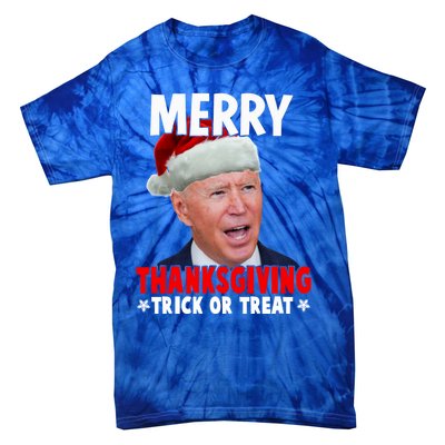 Santa Joe Biden Merry Thanksgiving Christmas Ugly Sweater Gift Tie-Dye T-Shirt