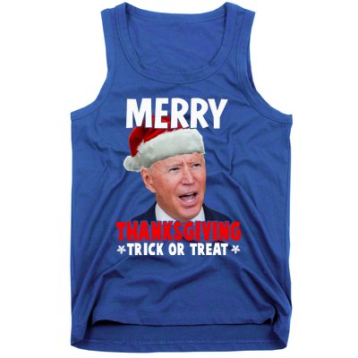 Santa Joe Biden Merry Thanksgiving Christmas Ugly Sweater Gift Tank Top