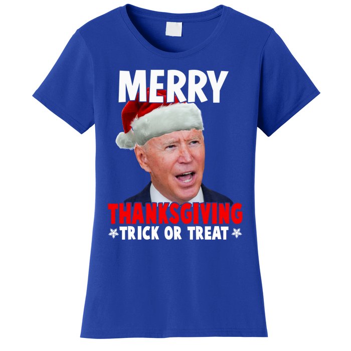 Santa Joe Biden Merry Thanksgiving Christmas Ugly Sweater Gift Women's T-Shirt