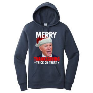 Santa Joe Biden Merry Thanksgiving Christmas Ugly Sweater Gift Women's Pullover Hoodie