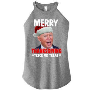 Santa Joe Biden Merry Thanksgiving Christmas Ugly Sweater Gift Women's Perfect Tri Rocker Tank