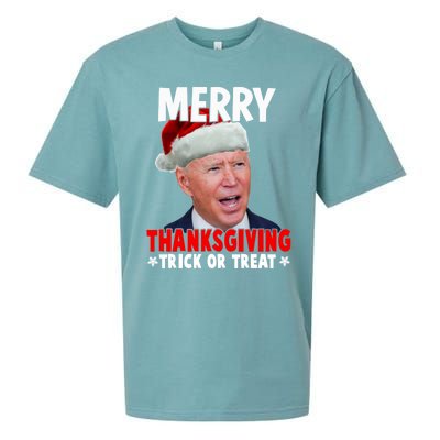 Santa Joe Biden Merry Thanksgiving Christmas Ugly Sweater Gift Sueded Cloud Jersey T-Shirt