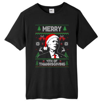 Santa Joe Biden Merry Thanksgiving Ugly Christmas Sweater Gift Tall Fusion ChromaSoft Performance T-Shirt