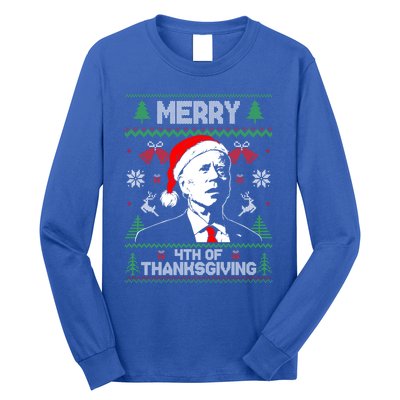 Santa Joe Biden Merry Thanksgiving Ugly Christmas Sweater Gift Long Sleeve Shirt