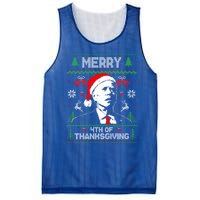 Santa Joe Biden Merry Thanksgiving Ugly Christmas Sweater Gift Mesh Reversible Basketball Jersey Tank