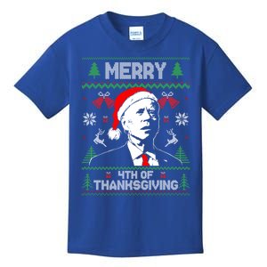 Santa Joe Biden Merry Thanksgiving Ugly Christmas Sweater Gift Kids T-Shirt