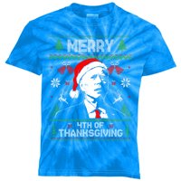 Santa Joe Biden Merry Thanksgiving Ugly Christmas Sweater Gift Kids Tie-Dye T-Shirt