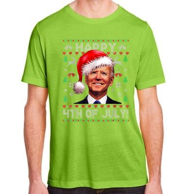 Santa Joe Biden Happy 4th Of July Ugly Christmas Sweater Adult ChromaSoft Performance T-Shirt