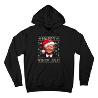 Santa Joe Biden Happy 4th Of July Ugly Christmas Sweater Hoodie