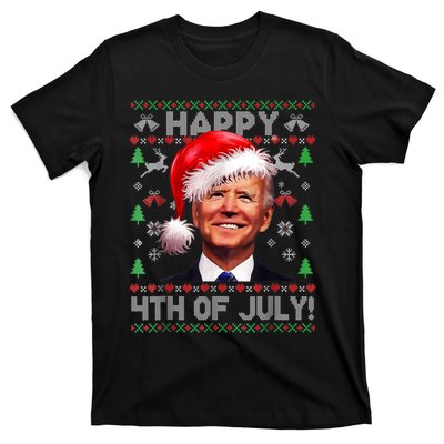 Santa Joe Biden Happy 4th Of July Ugly Christmas Sweater T-Shirt