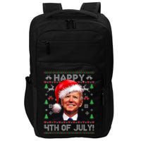 Santa Joe Biden Happy 4th Of July Ugly Christmas Sweater Impact Tech Backpack