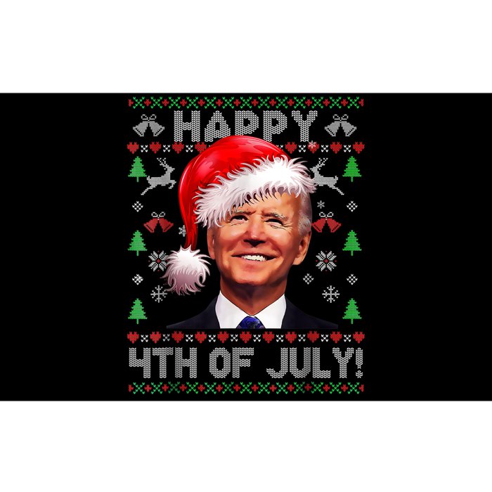 Santa Joe Biden Happy 4th Of July Ugly Christmas Sweater Bumper Sticker