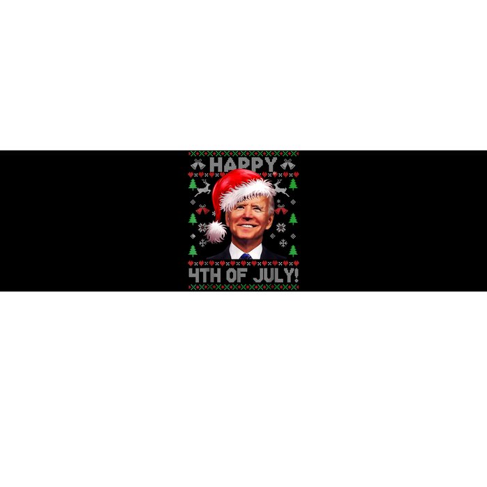 Santa Joe Biden Happy 4th Of July Ugly Christmas Sweater Bumper Sticker