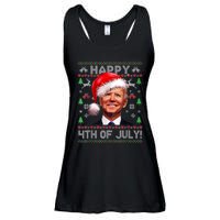 Santa Joe Biden Happy 4th Of July Ugly Christmas Sweater Ladies Essential Flowy Tank