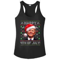 Santa Joe Biden Happy 4th Of July Ugly Christmas Sweater Ladies PosiCharge Competitor Racerback Tank