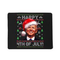 Santa Joe Biden Happy 4th Of July Ugly Christmas Sweater Mousepad