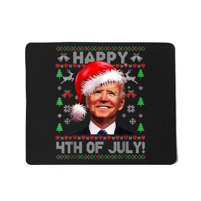 Santa Joe Biden Happy 4th Of July Ugly Christmas Sweater Mousepad