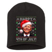 Santa Joe Biden Happy 4th Of July Ugly Christmas Sweater Short Acrylic Beanie