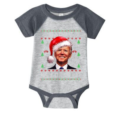 Santa Joe Biden Happy 4th Of July Ugly Christmas Sweater Infant Baby Jersey Bodysuit