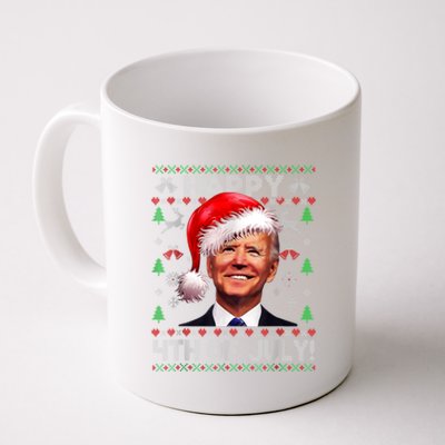 Santa Joe Biden Happy 4th Of July Ugly Christmas Sweater Coffee Mug