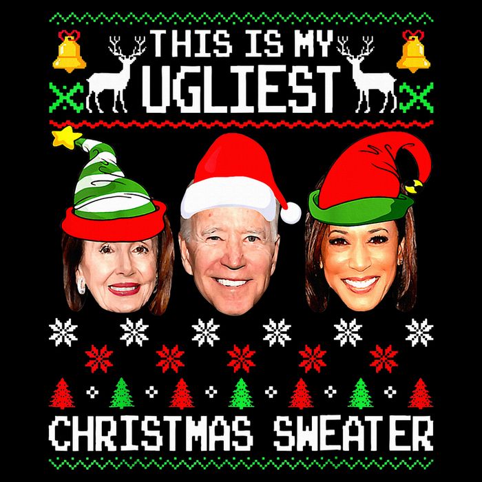 Santa Joe Biden This Is My Ugliest Christmas Sweater Ugly  Sustainable Bucket Hat