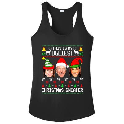 Santa Joe Biden This Is My Ugliest Christmas Sweater Ugly  Ladies PosiCharge Competitor Racerback Tank