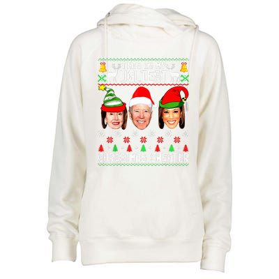 Santa Joe Biden This Is My Ugliest Christmas Sweater Ugly  Womens Funnel Neck Pullover Hood